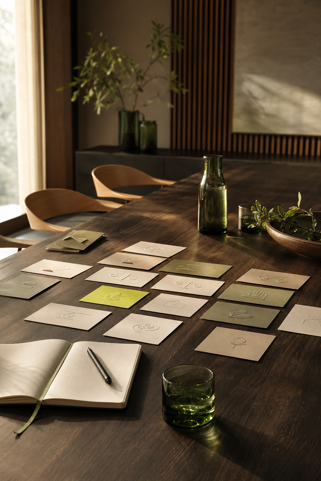 A calm boardroom set for a leadership decision workshop