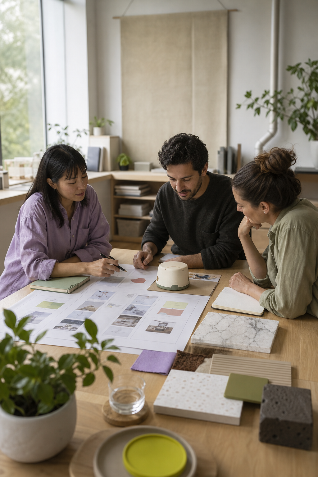 A small team reviewing an AI workflow prototype together